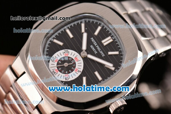 Patek Philippe Nautilus Asia ST16 Automatic Full Steel with Stick Markers and Black Dial - Click Image to Close